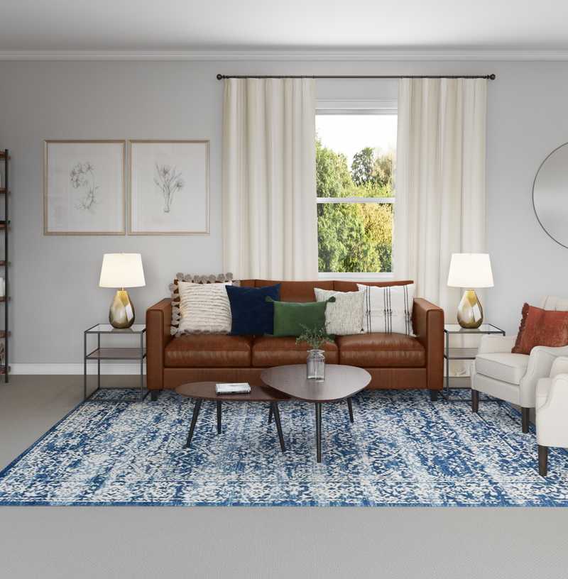 Modern, Bohemian, Global, Midcentury Modern Living Room Design by Havenly Interior Designer Tammy