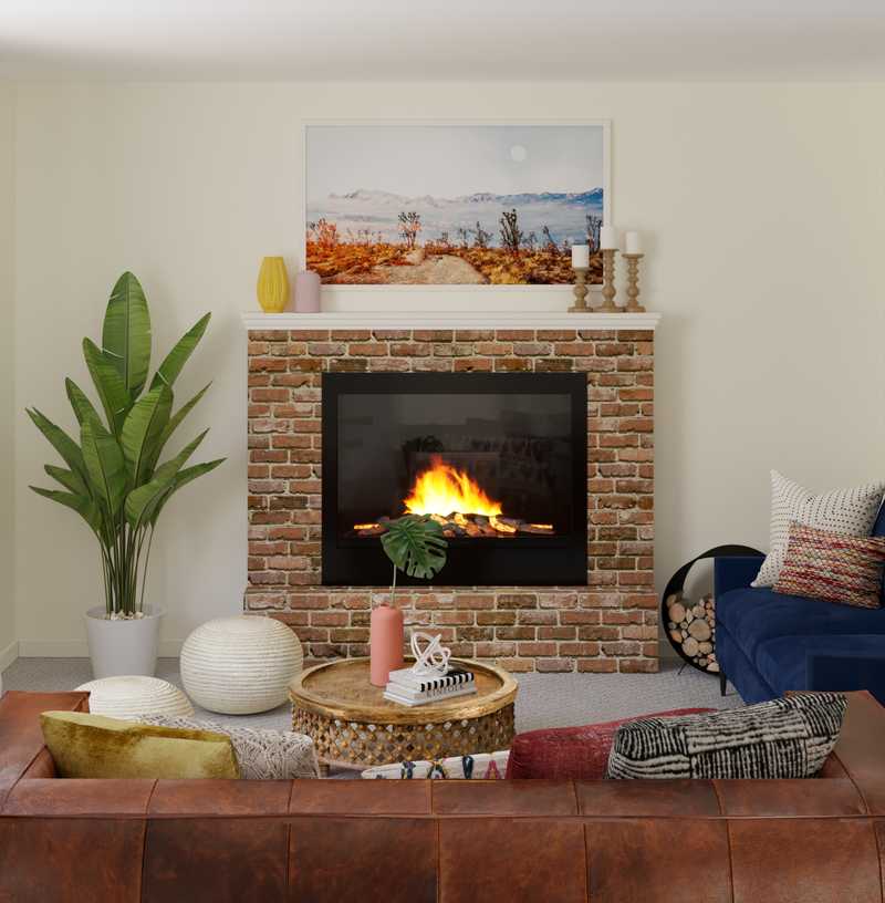 Eclectic, Bohemian Living Room Design by Havenly Interior Designer Kelly