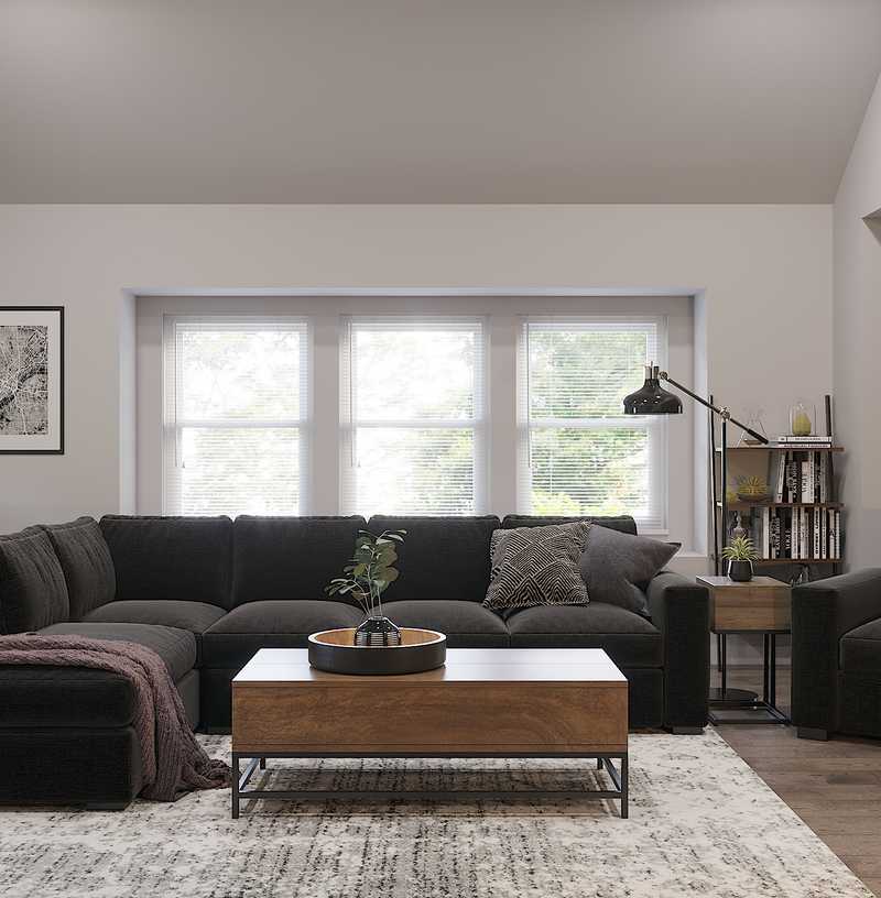 Industrial, Midcentury Modern Living Room Design by Havenly Interior Designer Tori