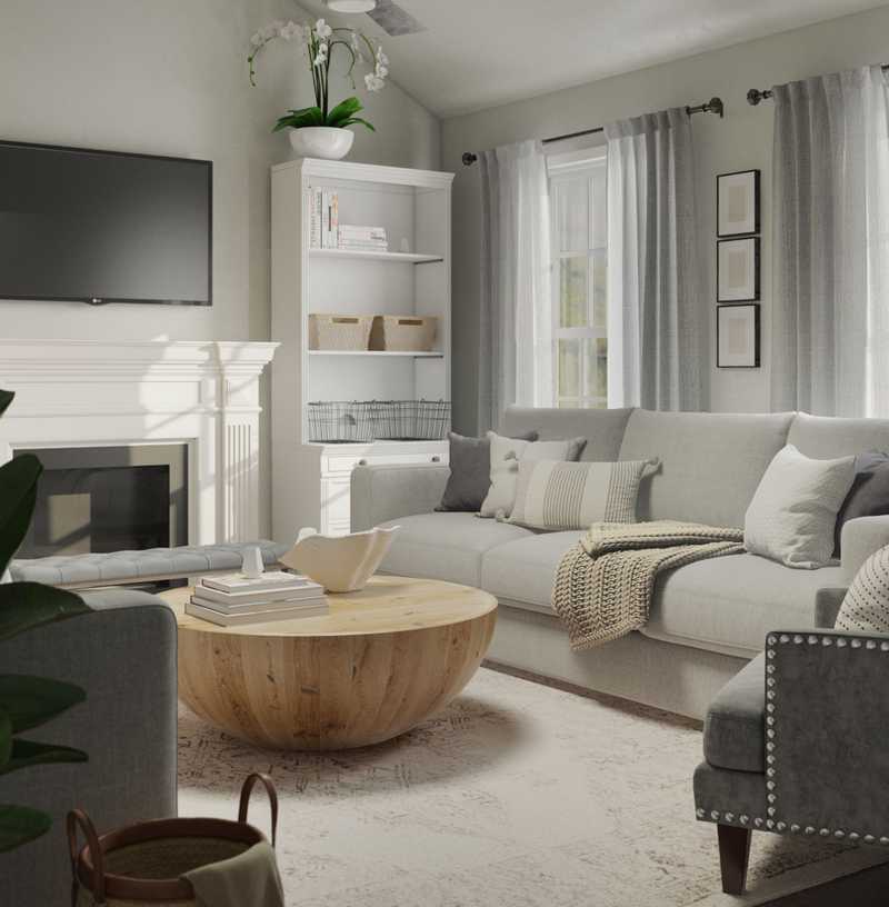 Farmhouse Living Room Design by Havenly Interior Designer Katie