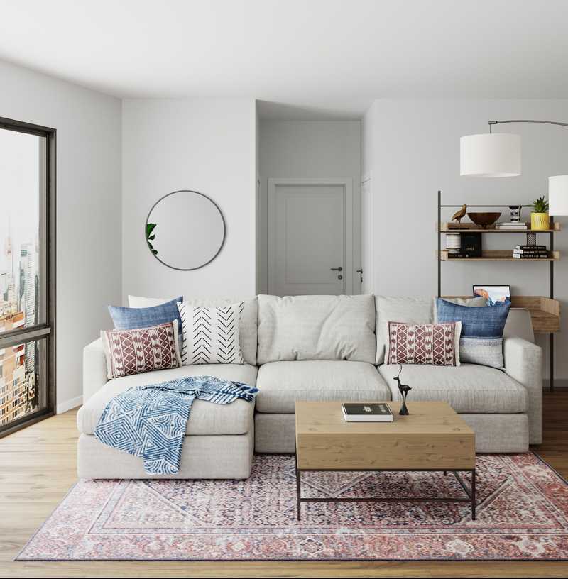 Bohemian, Coastal Living Room Design by Havenly Interior Designer Keri