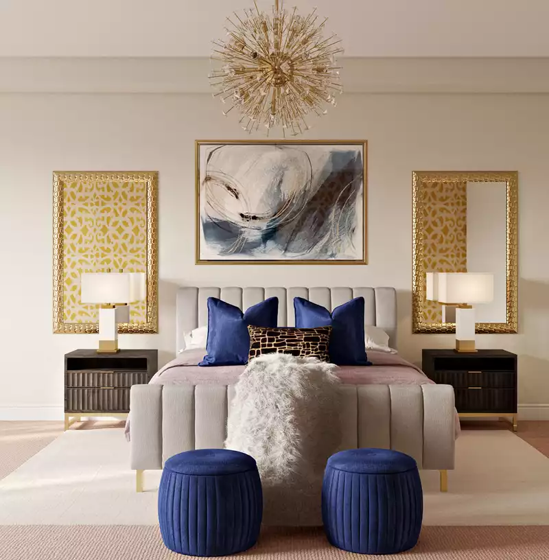 Contemporary, Glam Bedroom Design by Havenly Interior Designer Randi