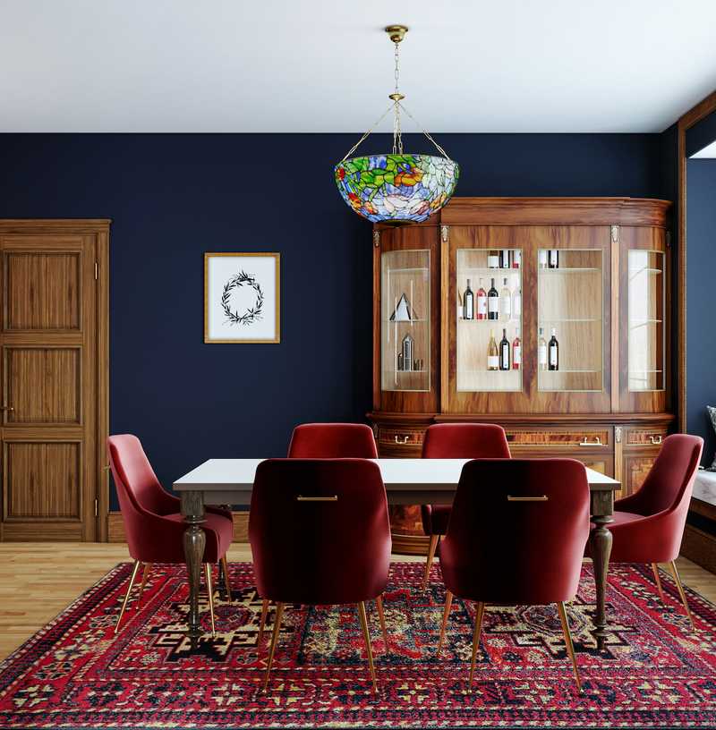 Eclectic, Bohemian Dining Room Design by Havenly Interior Designer Adrian