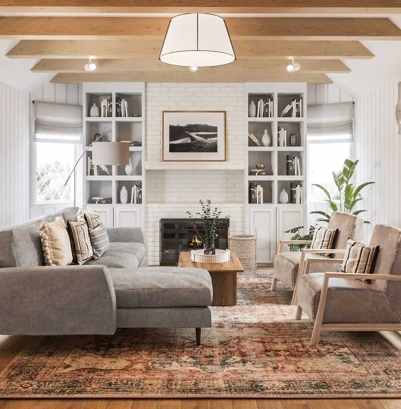 Eclectic, Transitional Living Room Design by Havenly Interior Designer Brianna