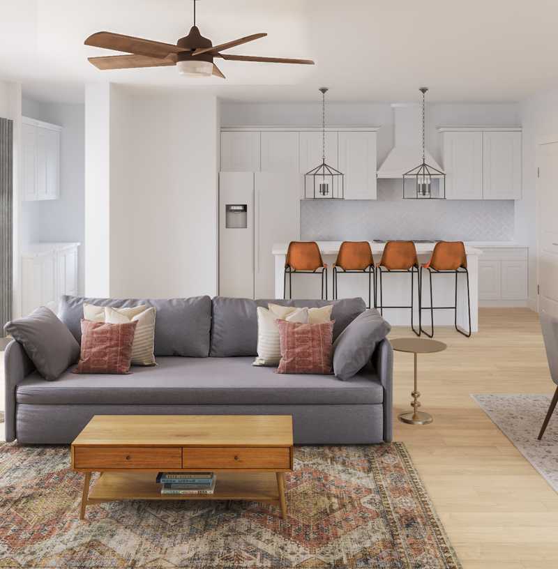Contemporary, Transitional, Midcentury Modern Living Room Design by Havenly Interior Designer Amy