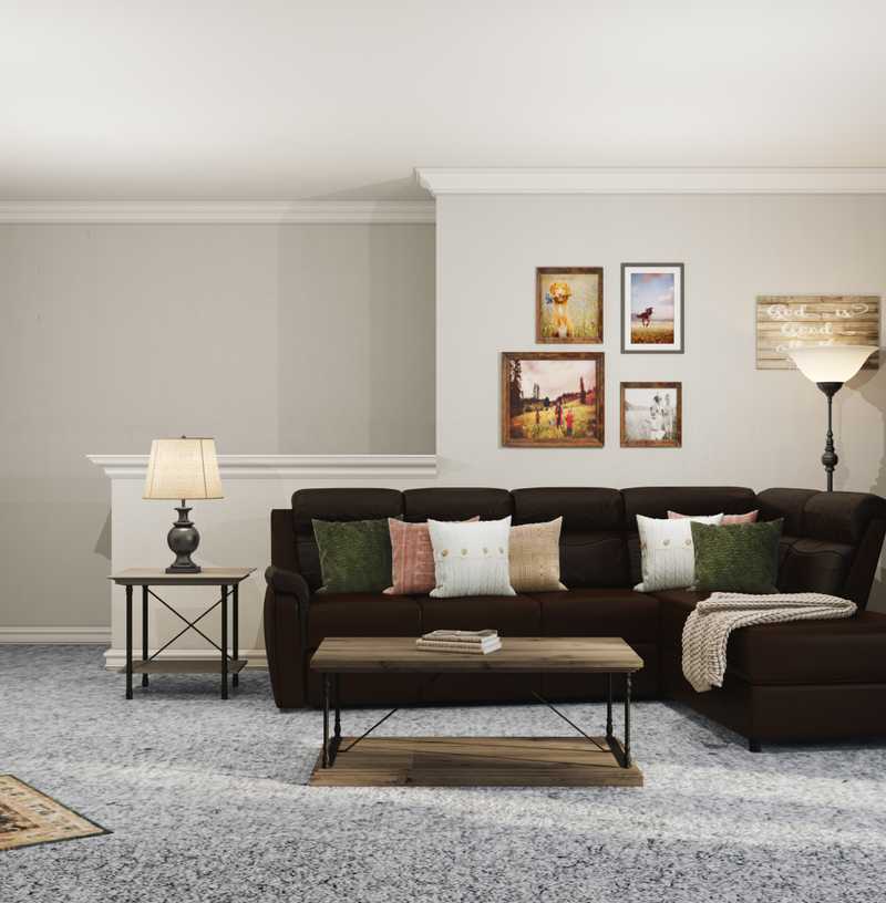 Bohemian, Farmhouse, Rustic Living Room Design by Havenly Interior Designer Liliana