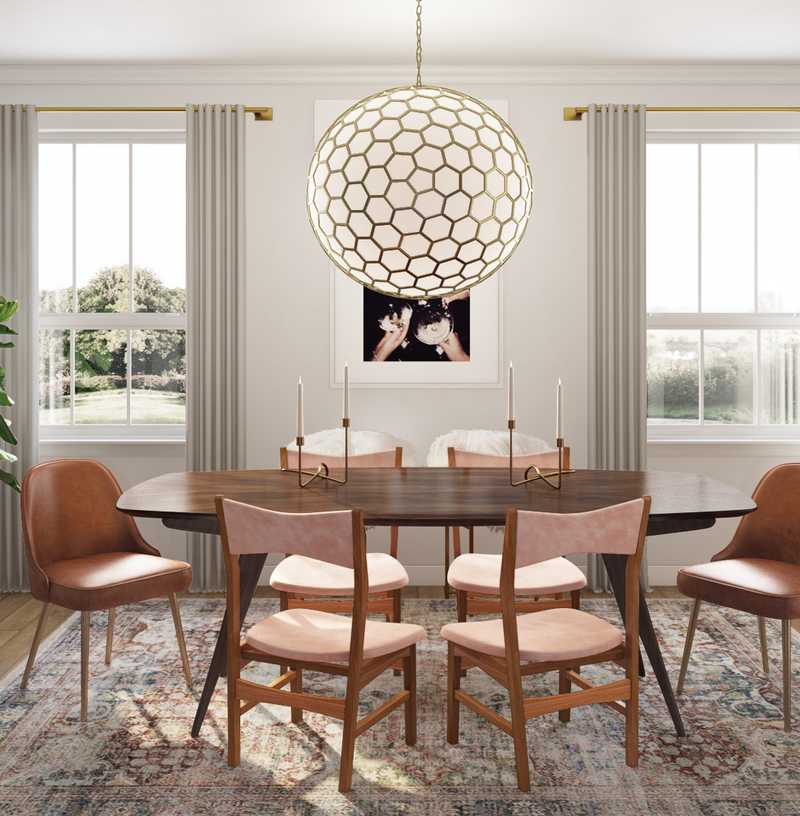 Eclectic, Glam Dining Room Design by Havenly Interior Designer Natalie