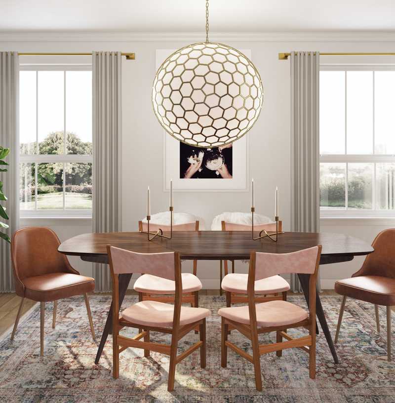 Eclectic, Glam Dining Room Design by Havenly Interior Designer Natalie