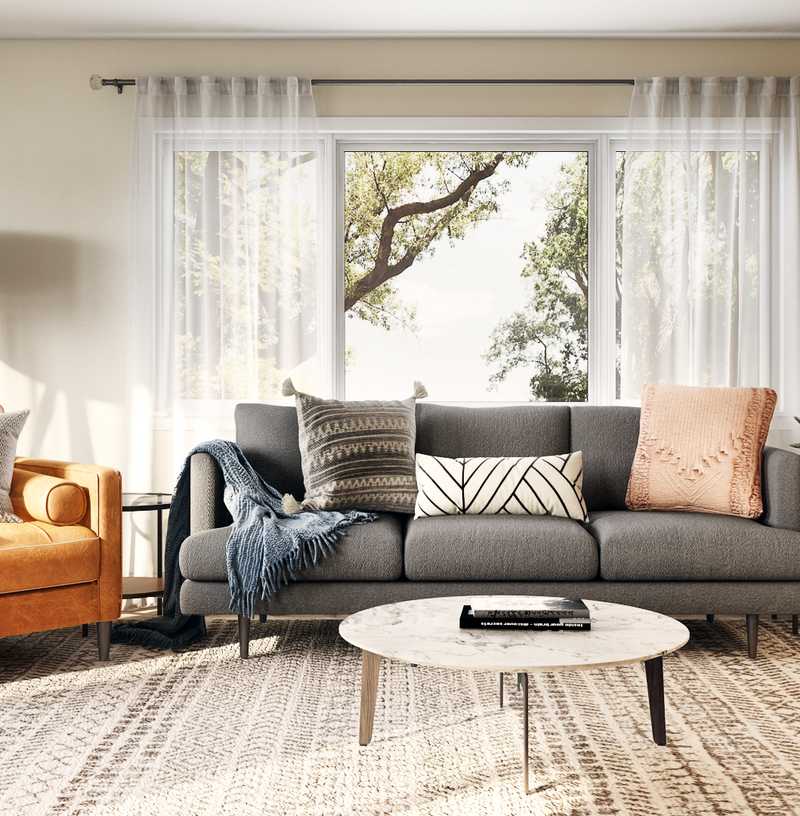 Modern, Midcentury Modern Living Room Design by Havenly Interior Designer Jessie