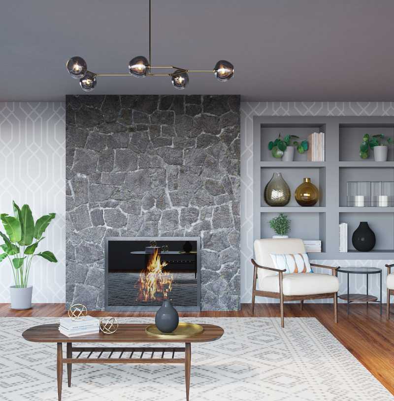 Midcentury Modern, Scandinavian Living Room Design by Havenly Interior Designer Sofia