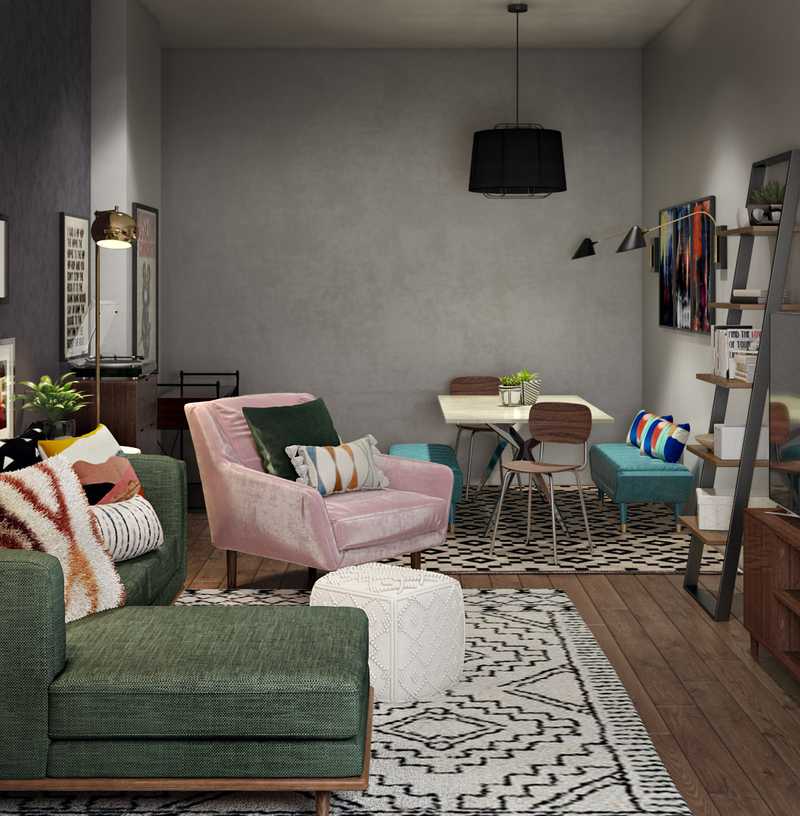 Modern, Eclectic, Bohemian, Midcentury Modern Living Room Design by Havenly Interior Designer Natalie