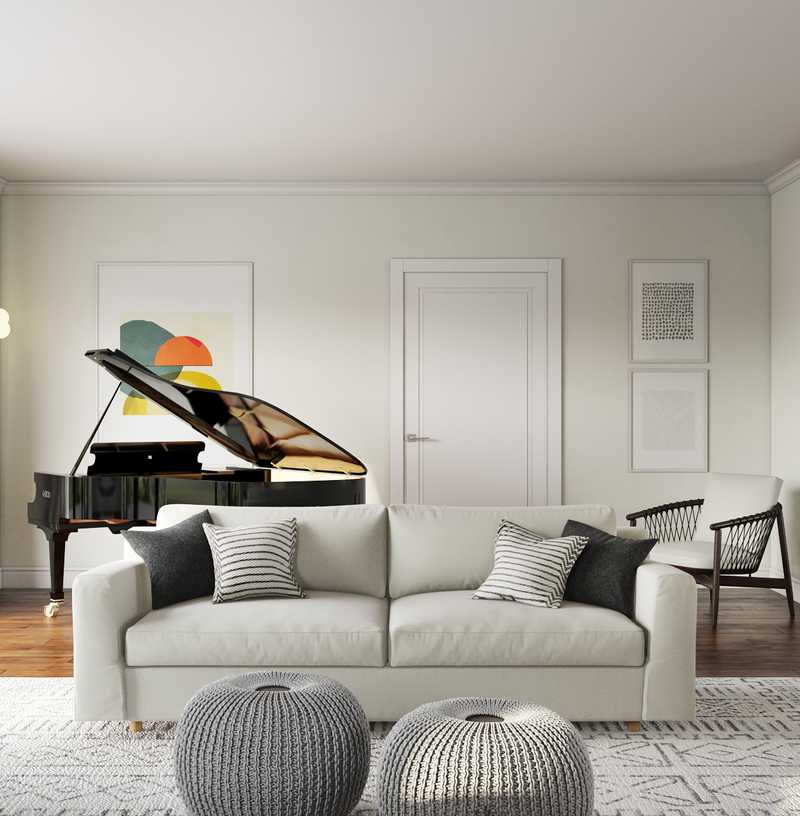 Contemporary, Midcentury Modern Living Room Design by Havenly Interior Designer Kaitlin