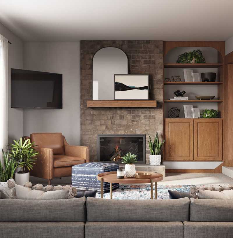 Modern, Rustic Living Room Design by Havenly Interior Designer Lindsay