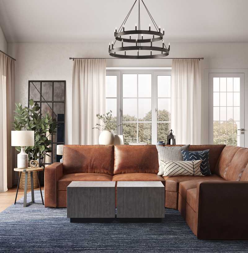 Contemporary, Industrial, Farmhouse, Rustic Living Room Design by Havenly Interior Designer Melissa