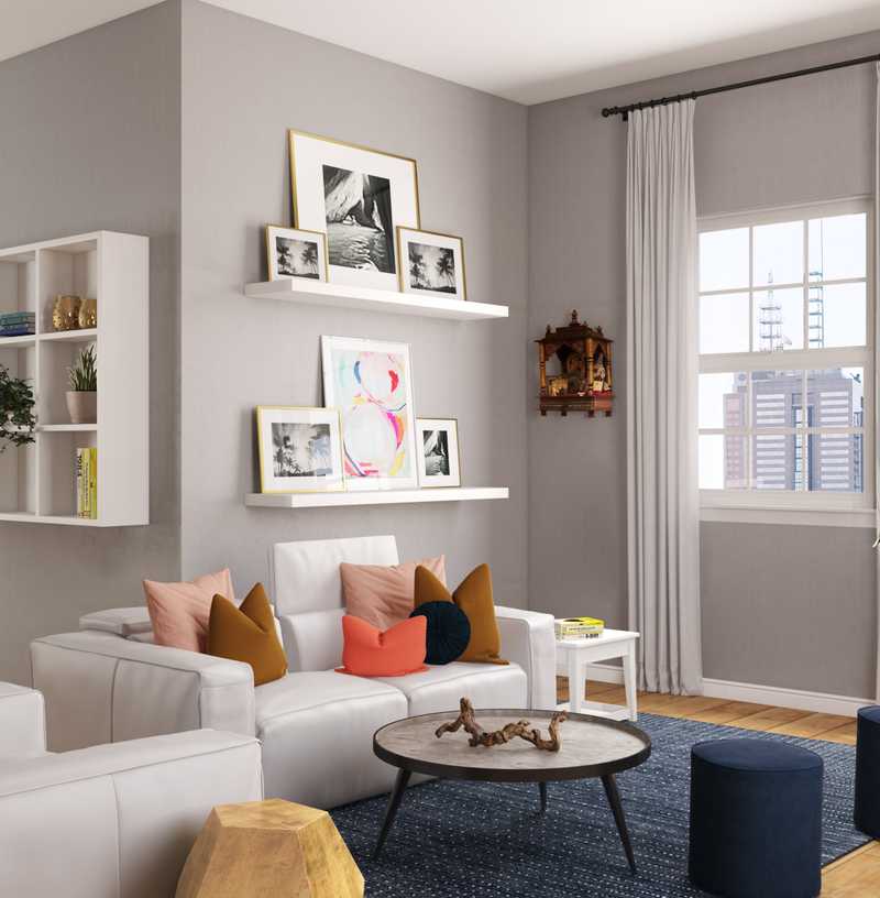 Contemporary Living Room Design by Havenly Interior Designer Amanda