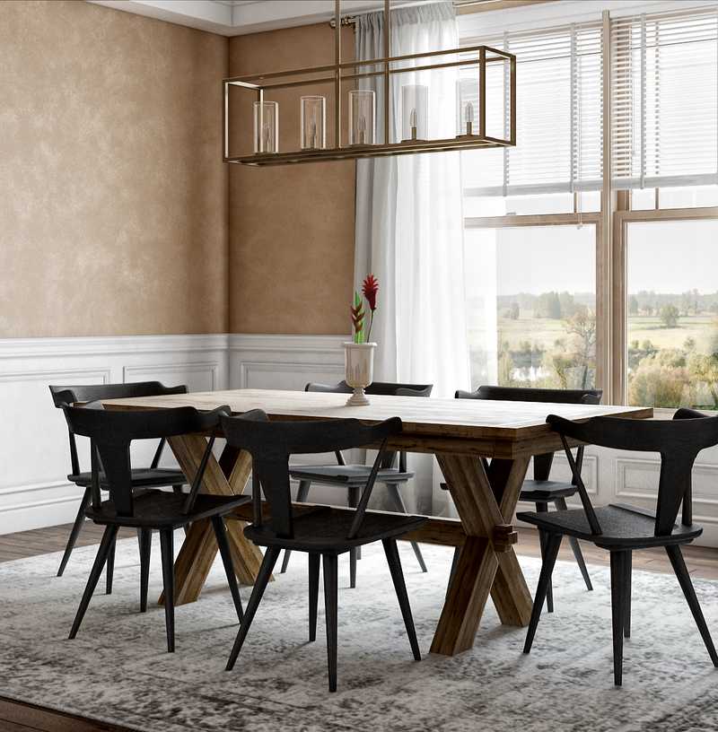 Bohemian, Rustic Dining Room Design by Havenly Interior Designer Nicole