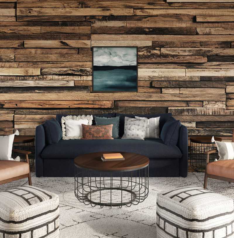 Contemporary, Modern, Rustic Living Room Design by Havenly Interior Designer Stephanie