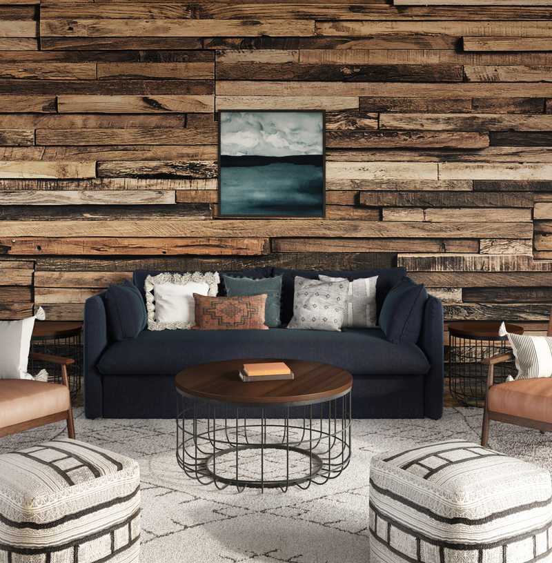 Contemporary, Modern, Rustic Living Room Design by Havenly Interior Designer Stephanie