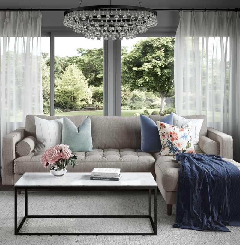 Contemporary, Eclectic, Bohemian, Farmhouse Living Room Design by Havenly Interior Designer Cristina
