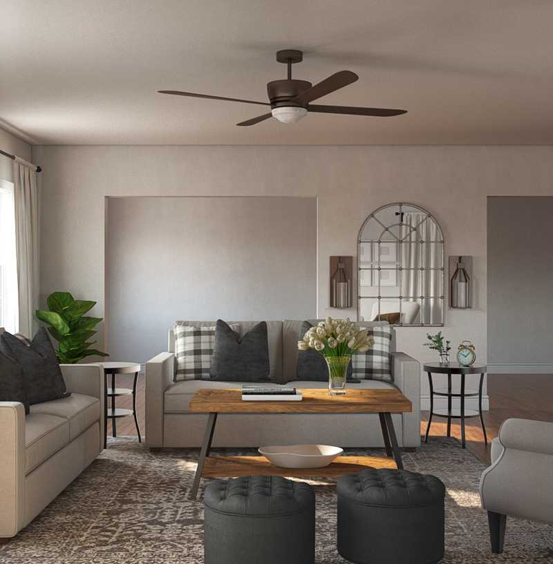 Classic, Farmhouse, Transitional Living Room Design by Havenly Interior Designer Katie