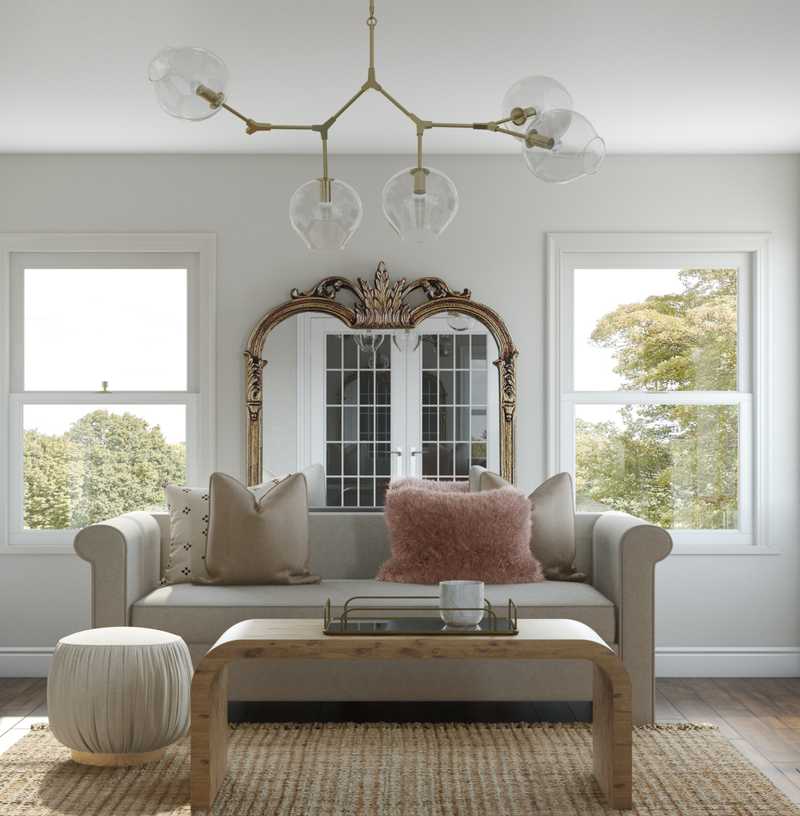 Modern, Glam, Scandinavian Living Room Design by Havenly Interior Designer Megan