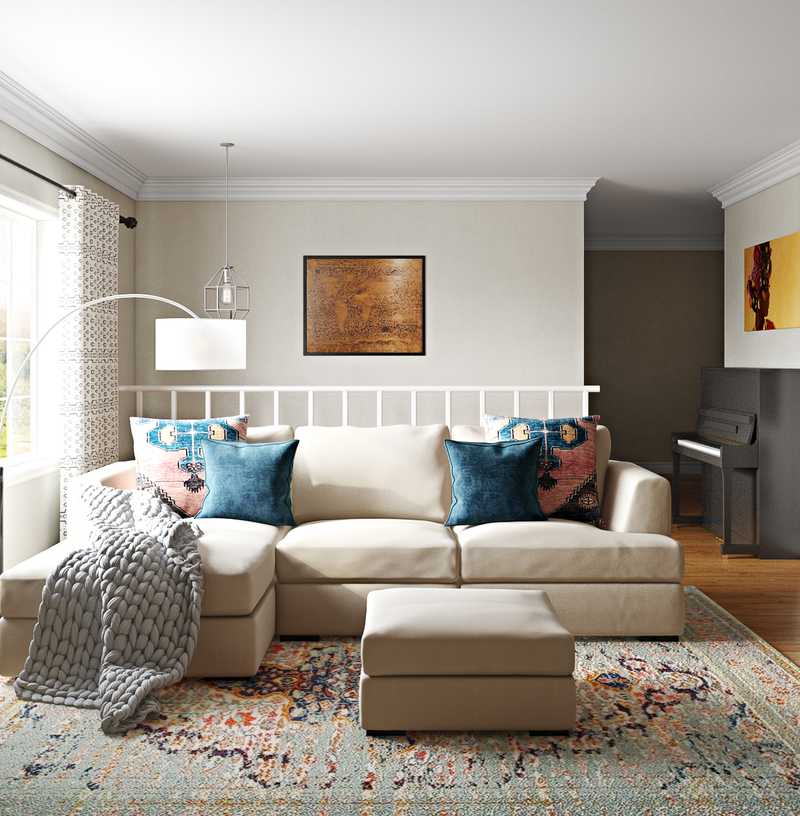 Eclectic, Bohemian Living Room Design by Havenly Interior Designer Adrian