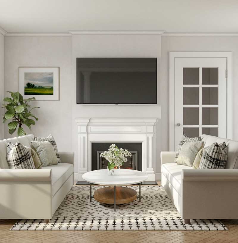 Contemporary, Classic Living Room Design by Havenly Interior Designer Jill