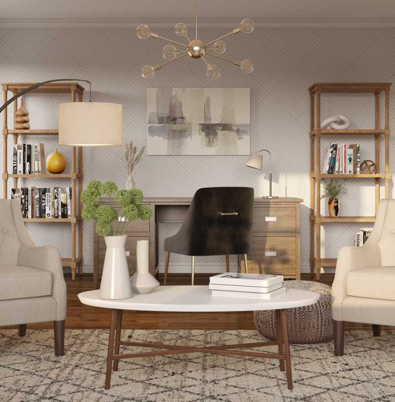 Midcentury Modern Office Design by Havenly Interior Designer Kayla