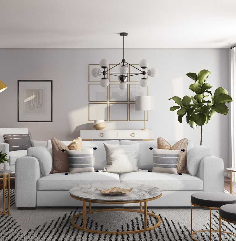 Glam Living Room Design by Havenly Interior Designer Amanda