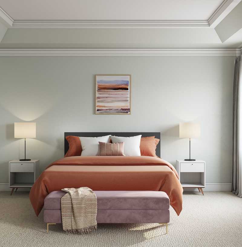 Bohemian, Midcentury Modern Bedroom Design by Havenly Interior Designer Catherine