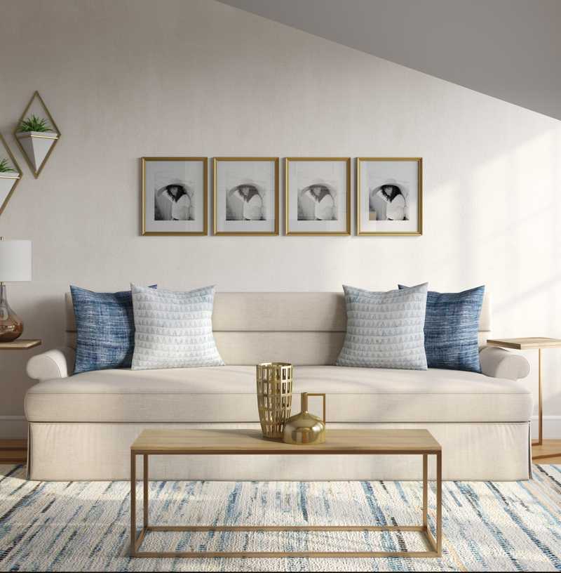 Coastal Living Room Design by Havenly Interior Designer Ghianella