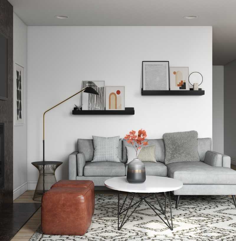 Contemporary, Bohemian, Midcentury Modern Living Room Design by Havenly Interior Designer Emily