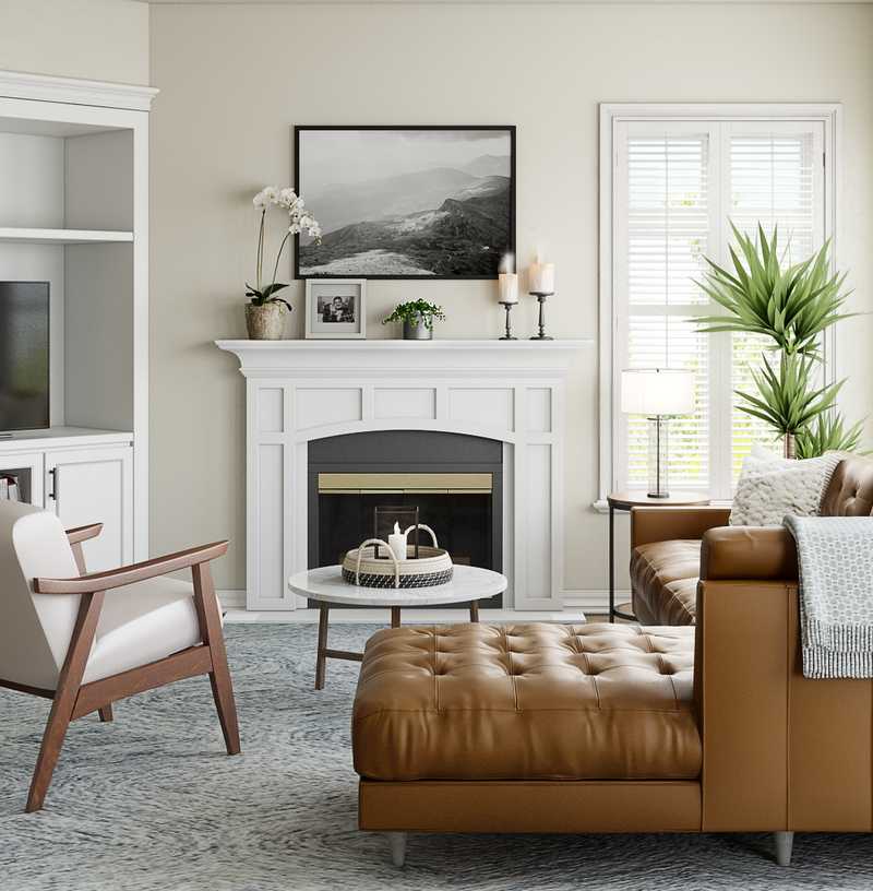 Contemporary, Farmhouse, Midcentury Modern Living Room Design by Havenly Interior Designer Bethany