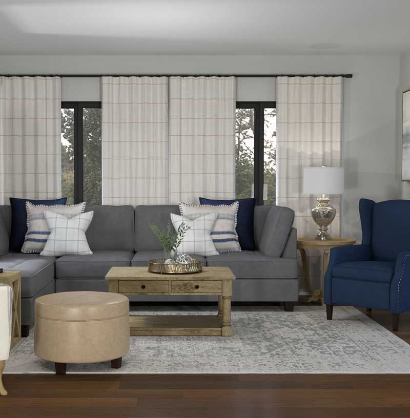 Transitional Living Room Design by Havenly Interior Designer Cathrine