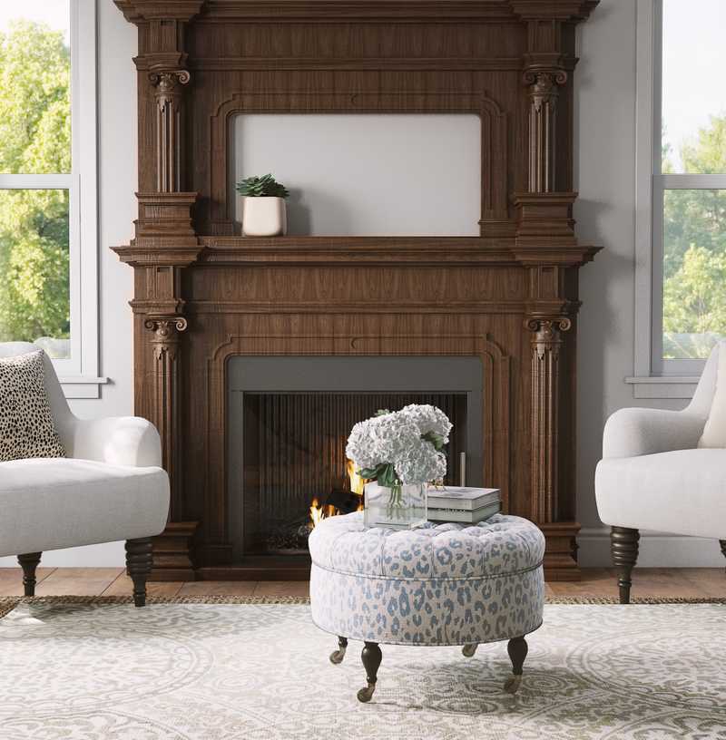 Farmhouse Living Room Design by Havenly Interior Designer Austin
