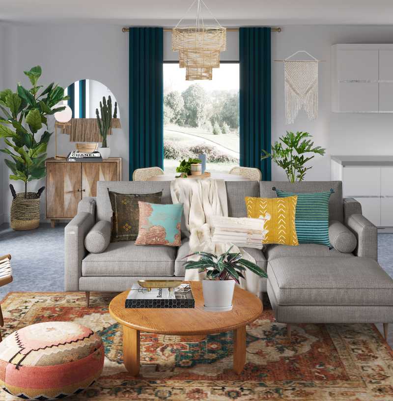 Modern, Bohemian, Rustic Living Room Design by Havenly Interior Designer Matthew