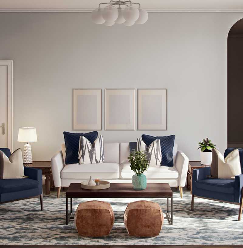 Eclectic, Global, Midcentury Modern Living Room Design by Havenly Interior Designer Erin