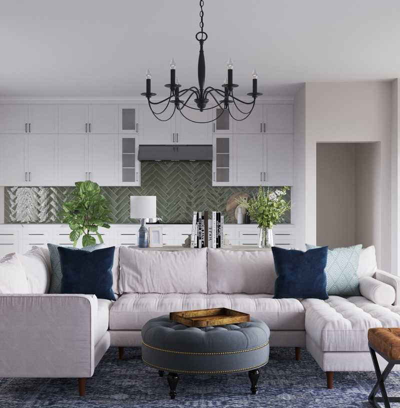 Contemporary, Farmhouse Living Room Design by Havenly Interior Designer Aleena