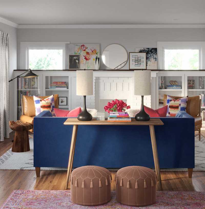 Eclectic, Bohemian, Midcentury Modern Living Room Design by Havenly Interior Designer Annie