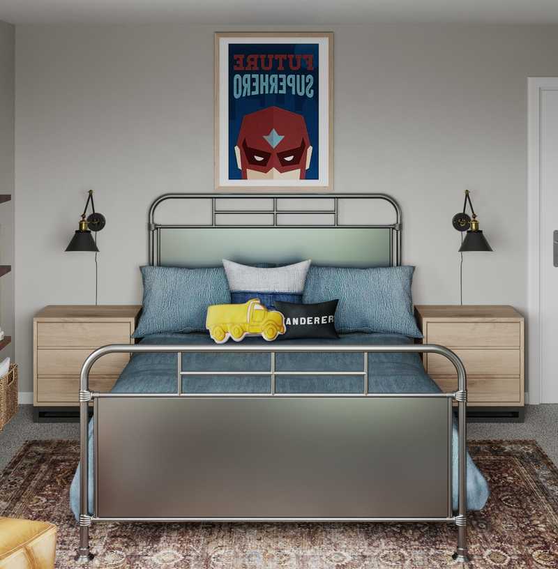 Industrial, Midcentury Modern Bedroom Design by Havenly Interior Designer Matthew