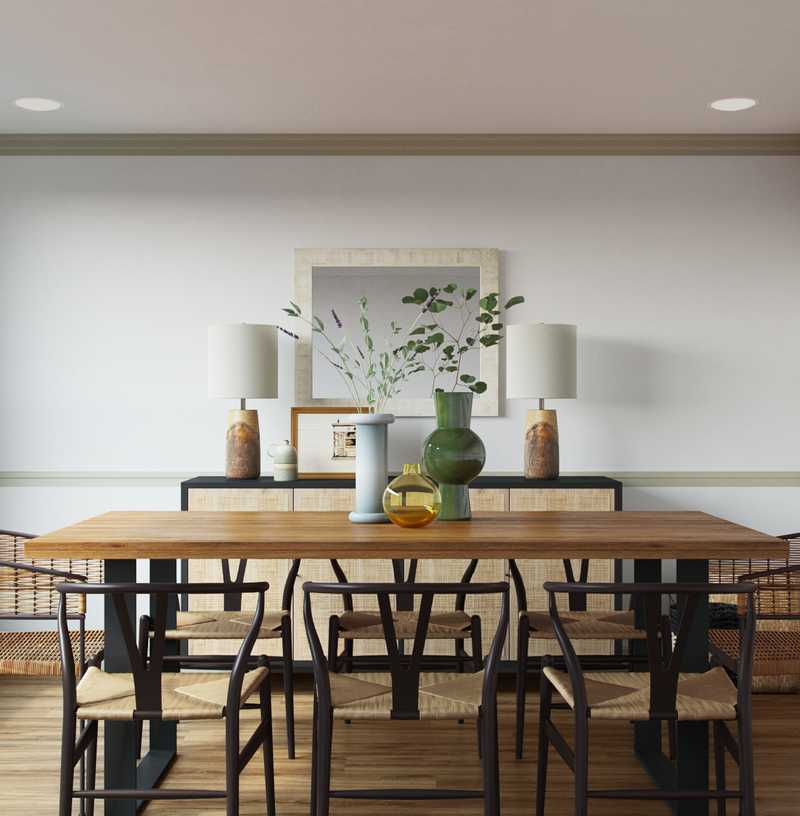 Coastal, Minimal, Scandinavian Dining Room Design by Havenly Interior Designer Erica