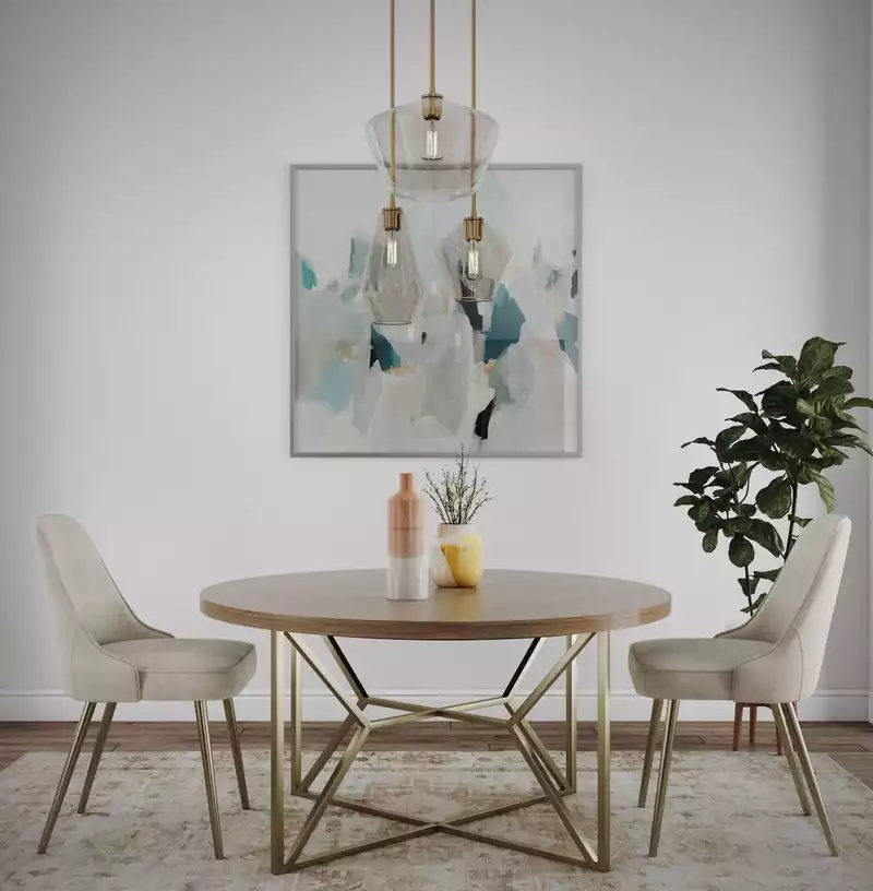 Modern, Bohemian, Scandinavian Dining Room Design by Havenly Interior Designer Vana