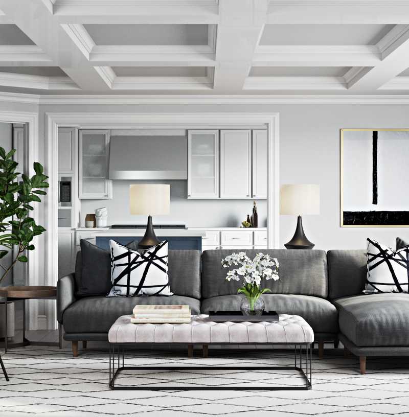 Contemporary, Modern Living Room Design by Havenly Interior Designer Isaac