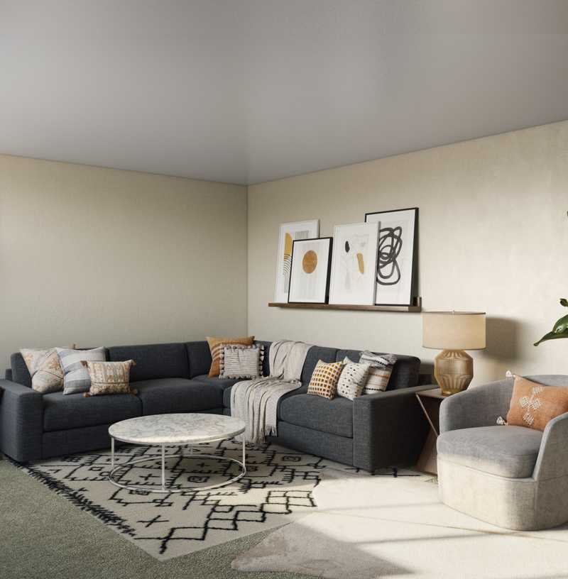 Bohemian Living Room Design by Havenly Interior Designer Kheirieh