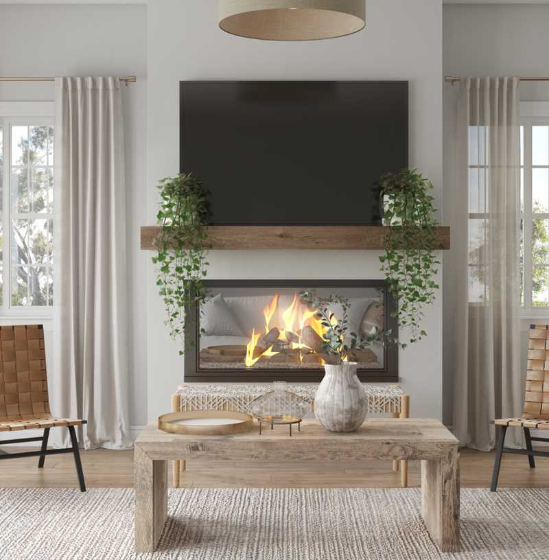 Modern, Bohemian, Coastal Living Room Design by Havenly Interior Designer Ghianella