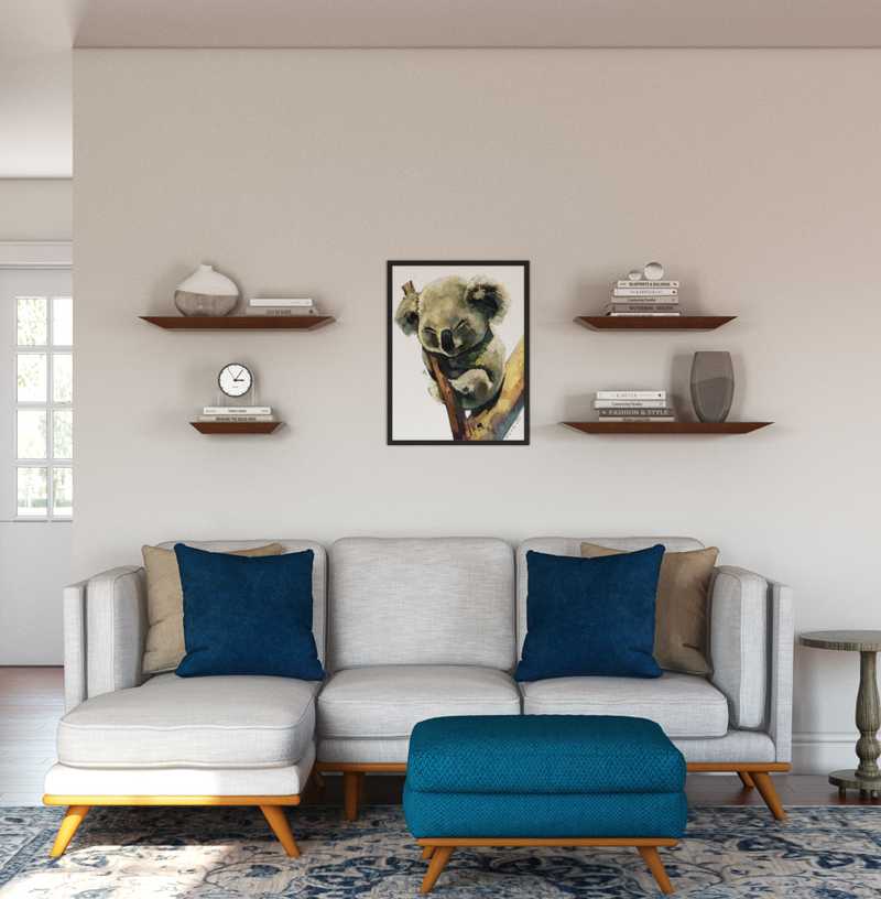 Modern, Bohemian, Midcentury Modern Living Room Design by Havenly Interior Designer Laura