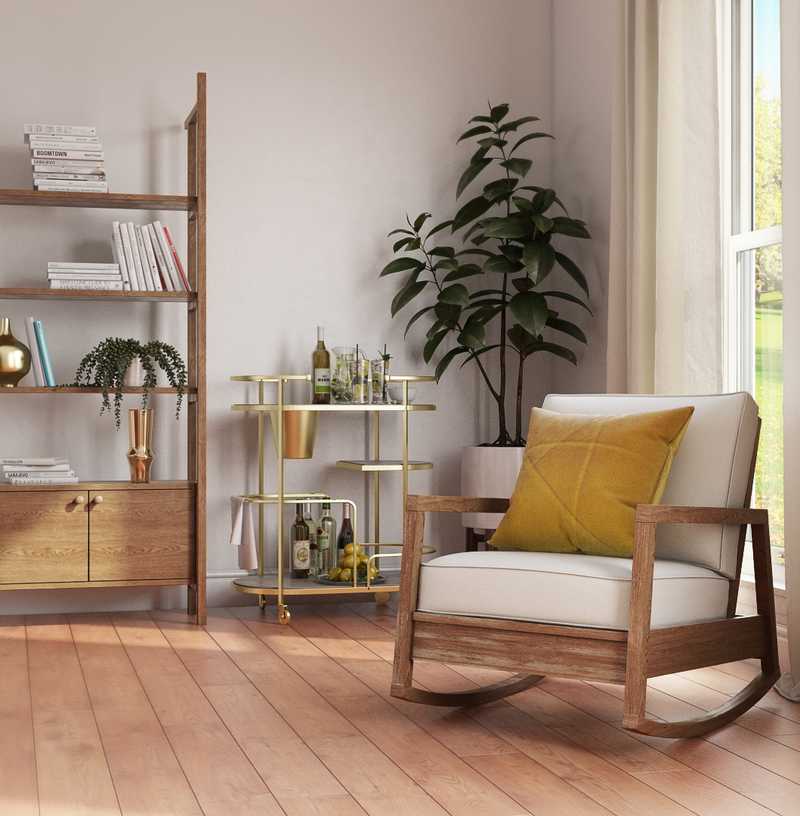 Bohemian, Midcentury Modern Living Room Design by Havenly Interior Designer Rocio