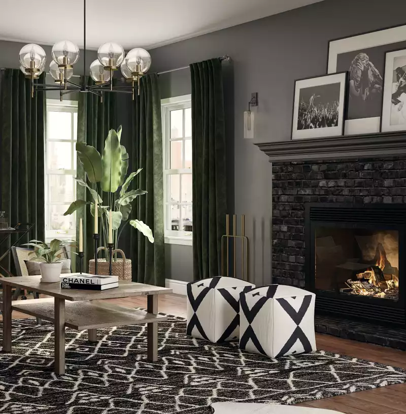 Contemporary, Glam Living Room Design by Havenly Interior Designer Matthew
