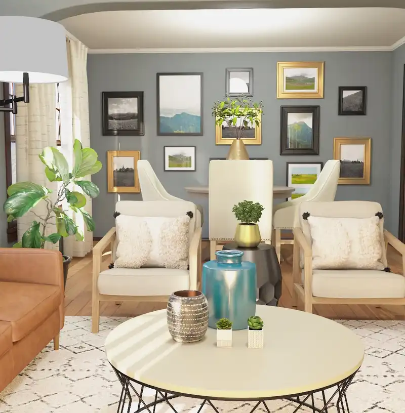 Eclectic, Bohemian, Transitional, Global Living Room Design by Havenly Interior Designer Lyndsi