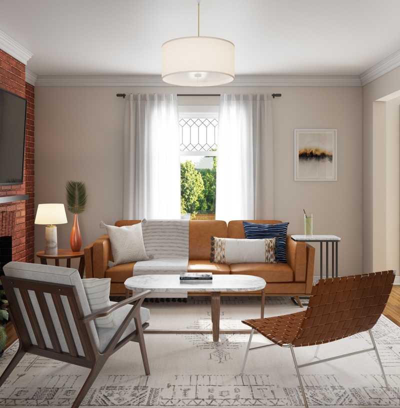 Modern, Bohemian Living Room Design by Havenly Interior Designer Michelle